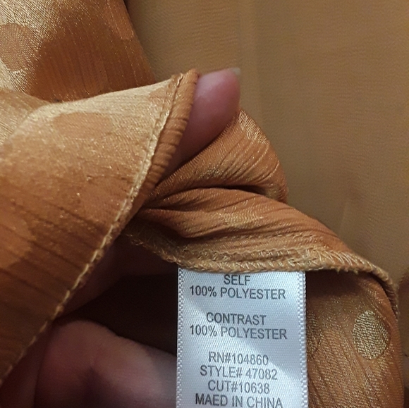 Gold Yellow Boho Swiss Dot Bow Back Top Chloe K L - Picture 3 of 8